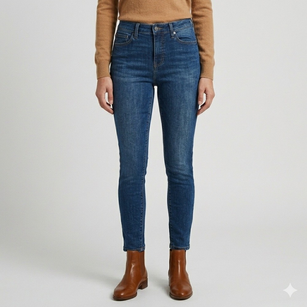 Banana Republic Curvy Mid-Rise Skinny Jeans Dark Blue Denim Size 29/8 EUC‎